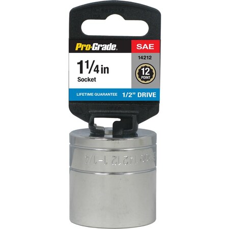 Pro-Grade Tools 1/2" Dr. 12 Pt. 1 1/4" Socket 14212